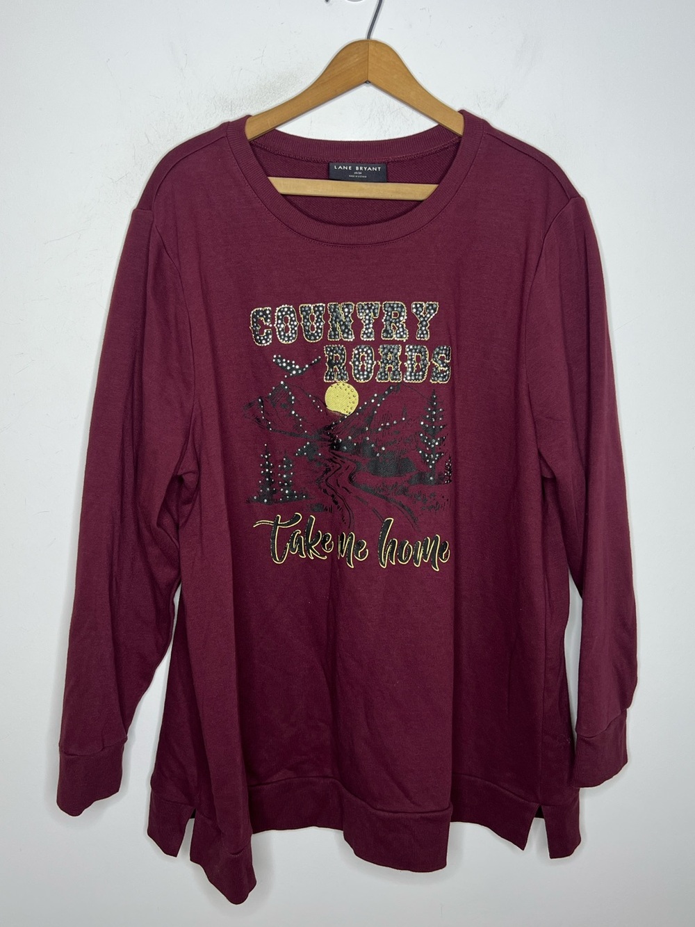 Lane Bryant Country Roads Rhinestone Sweatshirt Plus 18/20